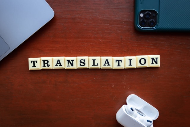 scritta "translation" in lettere 3D