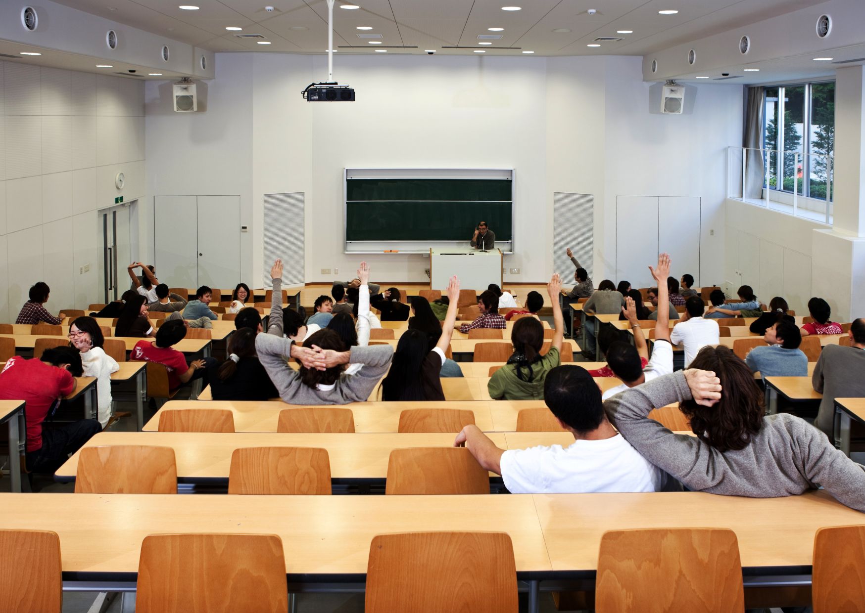 studenti in un'aula universitaria in Italia